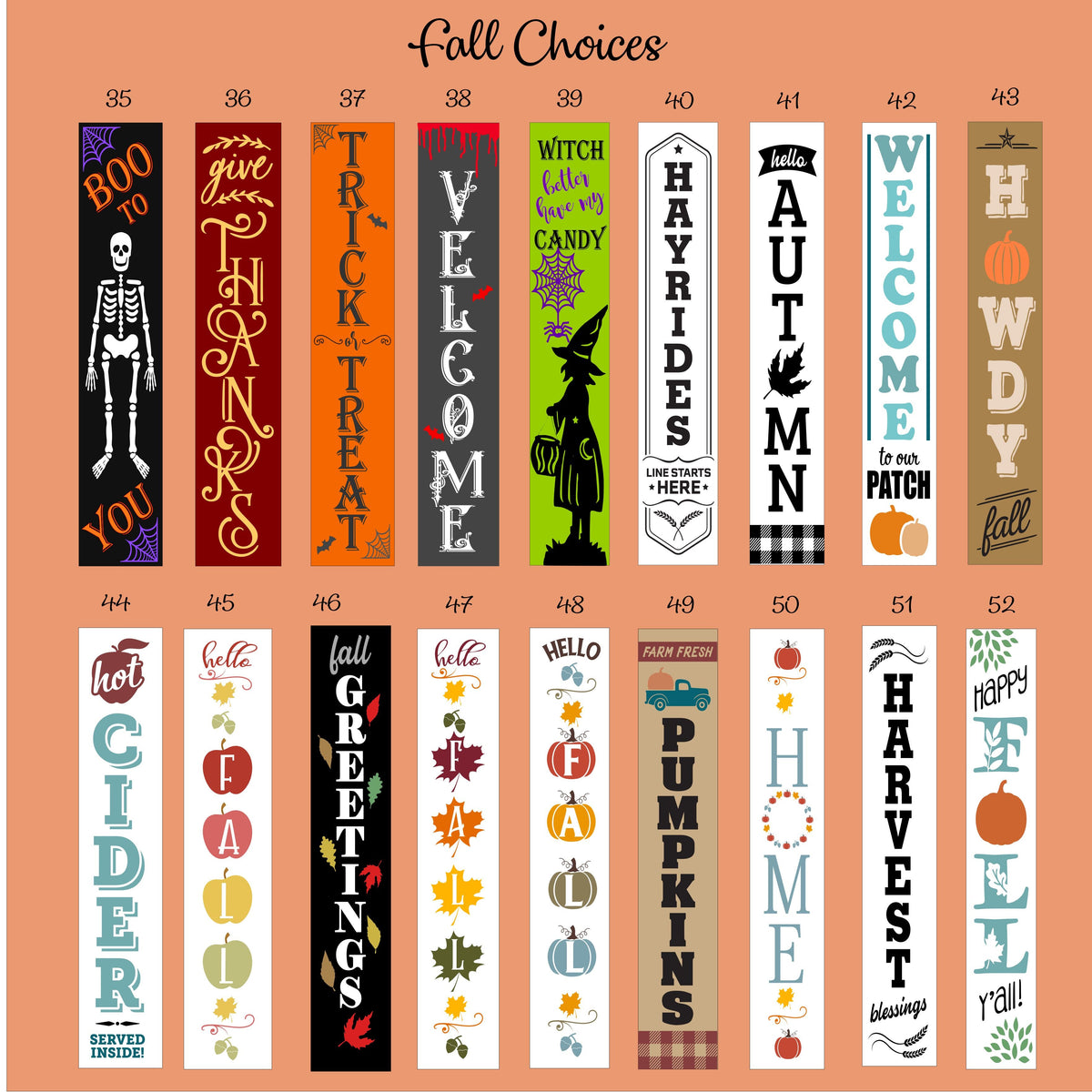 *Hammer Home double sided porch leaners in 2 sizes, 10x48 or 8x36